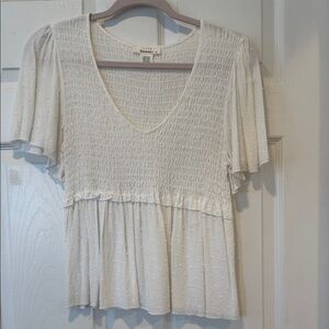 URBAN Romantics Cream Smocked Blouse